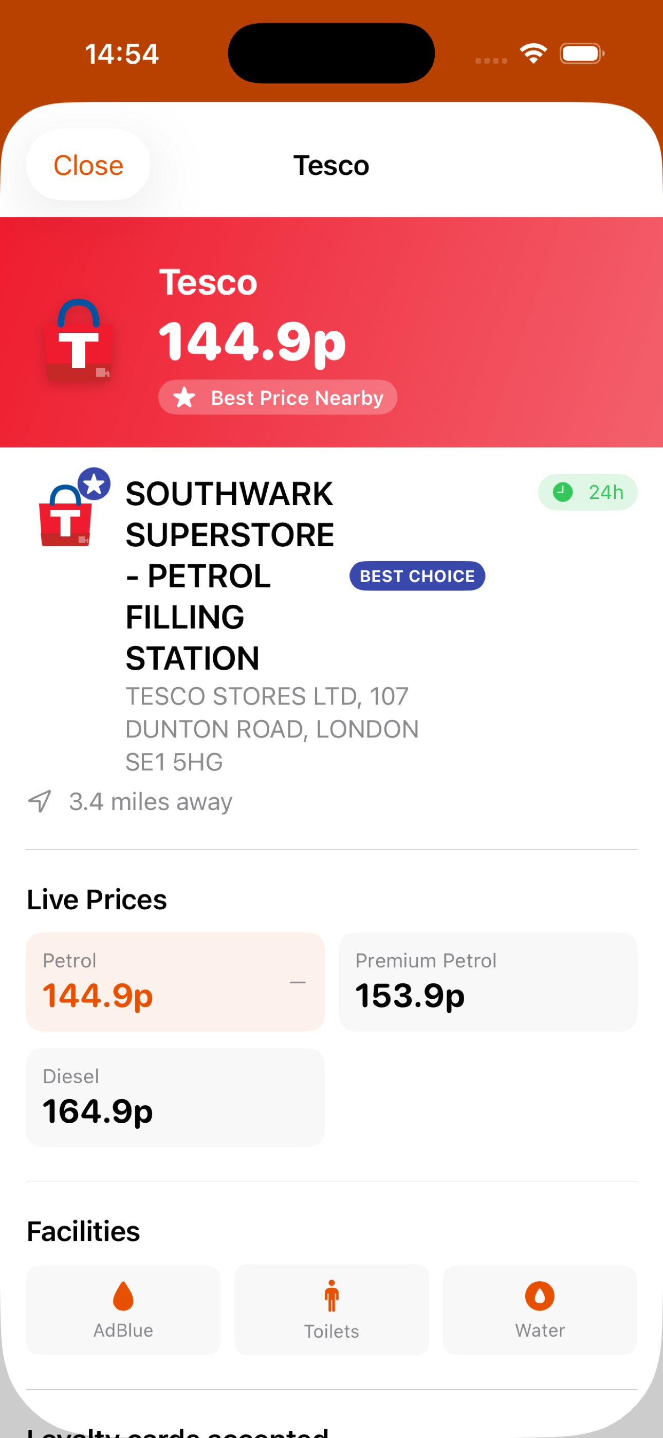 iOS - Station detail with prices